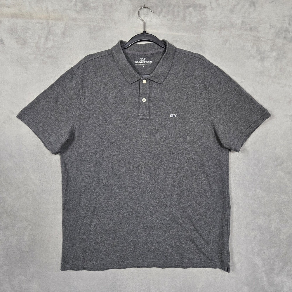 Vineyard Vines Polo Shirt Mens Large Gray cotton‎ Stretch